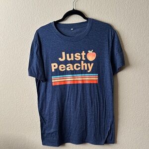 Blue 'Just Peachy' Graphic T-Shirt